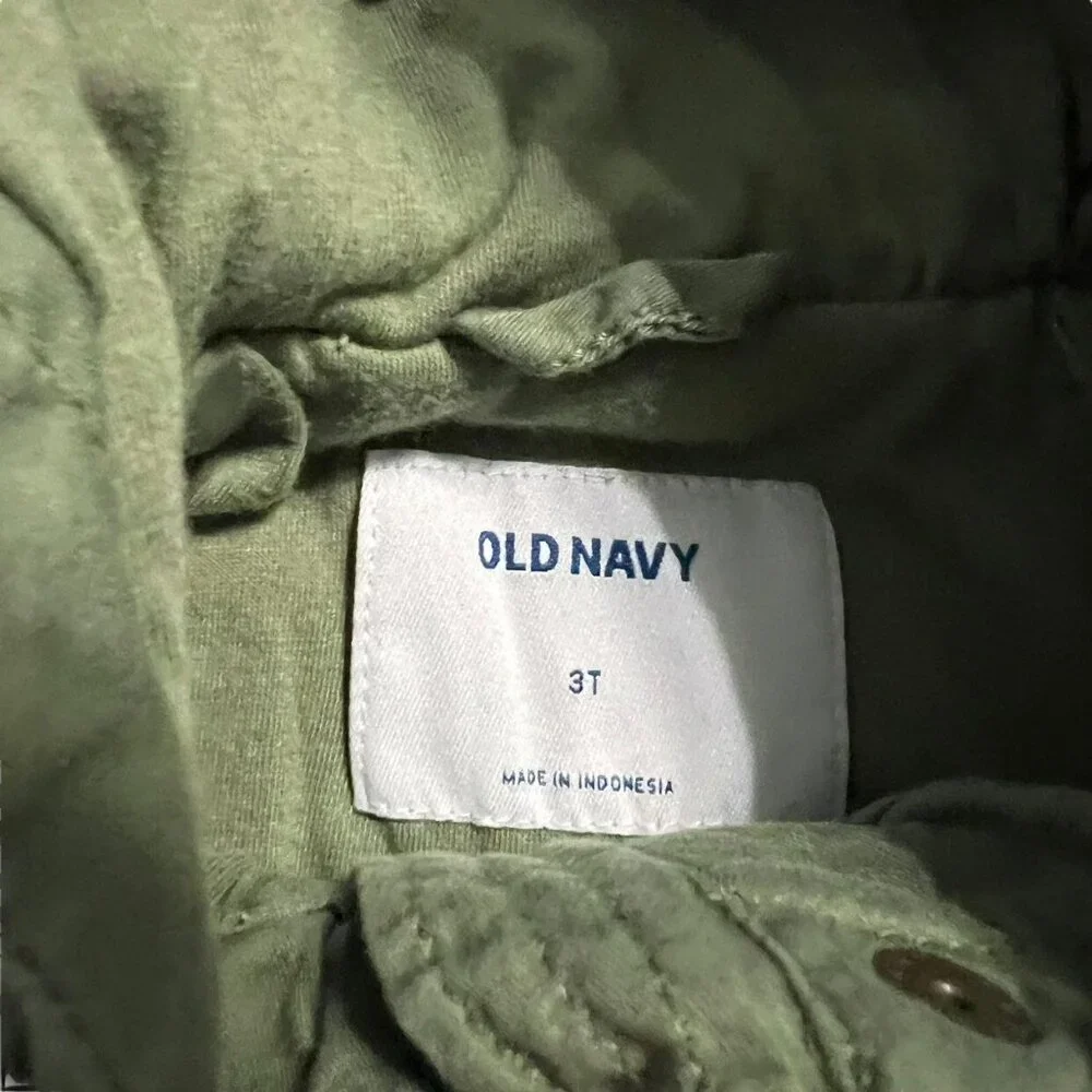 Old Navy 3T Green Hooded Utility Jacket